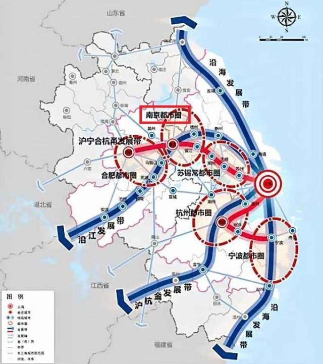 南京都市圈扩大到八个地级市：周围七市的人均GDP分成了三个梯队